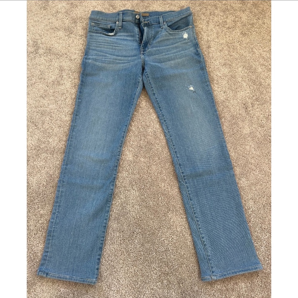 Joe’s “The Brixton” Straight Narrow Jean in Light Distressed Wash